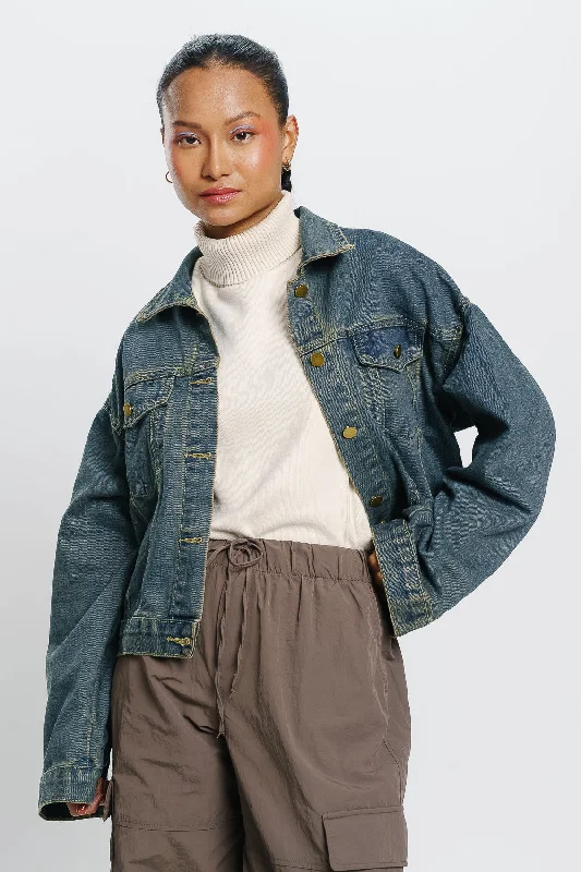 Statement pieces for the confident woman   Vintage Flared Denim Jacket