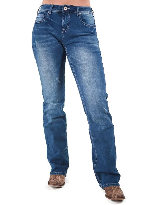 Chic for every occasion and style   Cowgirl Tuff Womens Right On II Medium Wash Cotton Blend Jeans