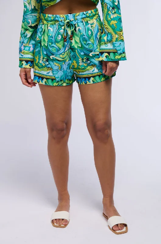 Step into style with our women’s clothing collection   ISLAND TIME PRINT MINI SHORT