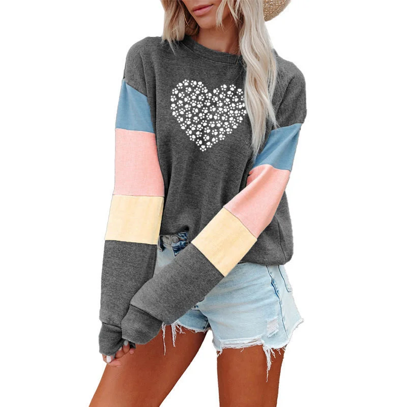 High-quality women’s wear for everyday elegance Patchwork Fashion Women Sweatshirt Casual Long Sleeve Pullover dog cat paw Print Crewneck Women logo hoodie Sweatshirt High-quality women’s wear for everyday elegance Patchwork Fashion Women Sweatshirt Casual Long Sleeve Pullover dog cat paw Print Crewneck Women logo hoodie Sweatshirt