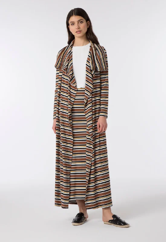 Summer-ready fashion for stylish women   Drape Collar Ribbed Outerwear