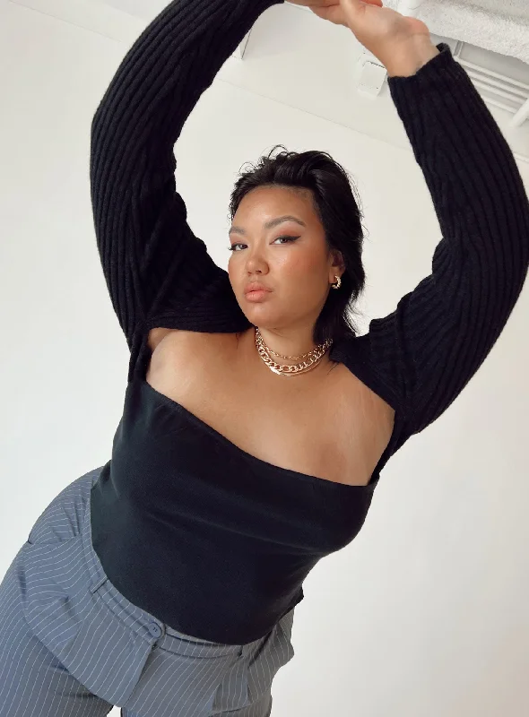 Trendy women’s clothing    Aytan Bolero Sweater Black Curve
