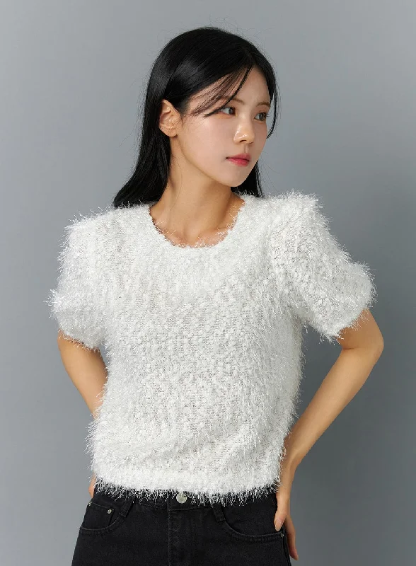 Everyday essentials for a stylish wardrobe   Textured Short Sleeve Knit Sweater ON320